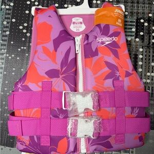 Speedo Kids Swim Vest - Pink and Orange Floral